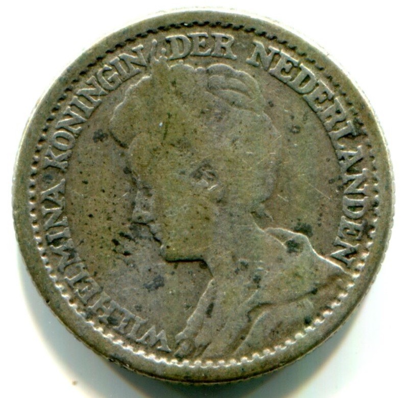 1918 Netherlands Silver 25 Cent !!