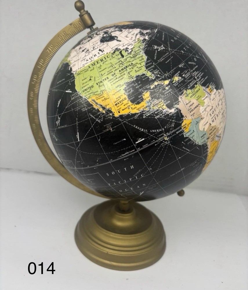Black And Brass Metal Globe