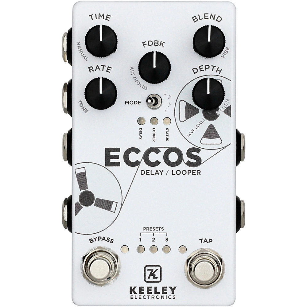 Keeley ECCOS Delay and Looper Effects Pedal White