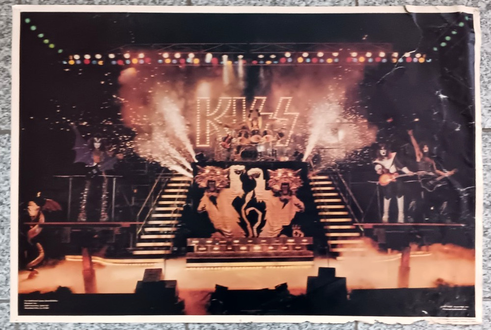 KISS RARE Vintage 1977 Aucoin Boutwell Alive II Live Stage Group Poster WEAR