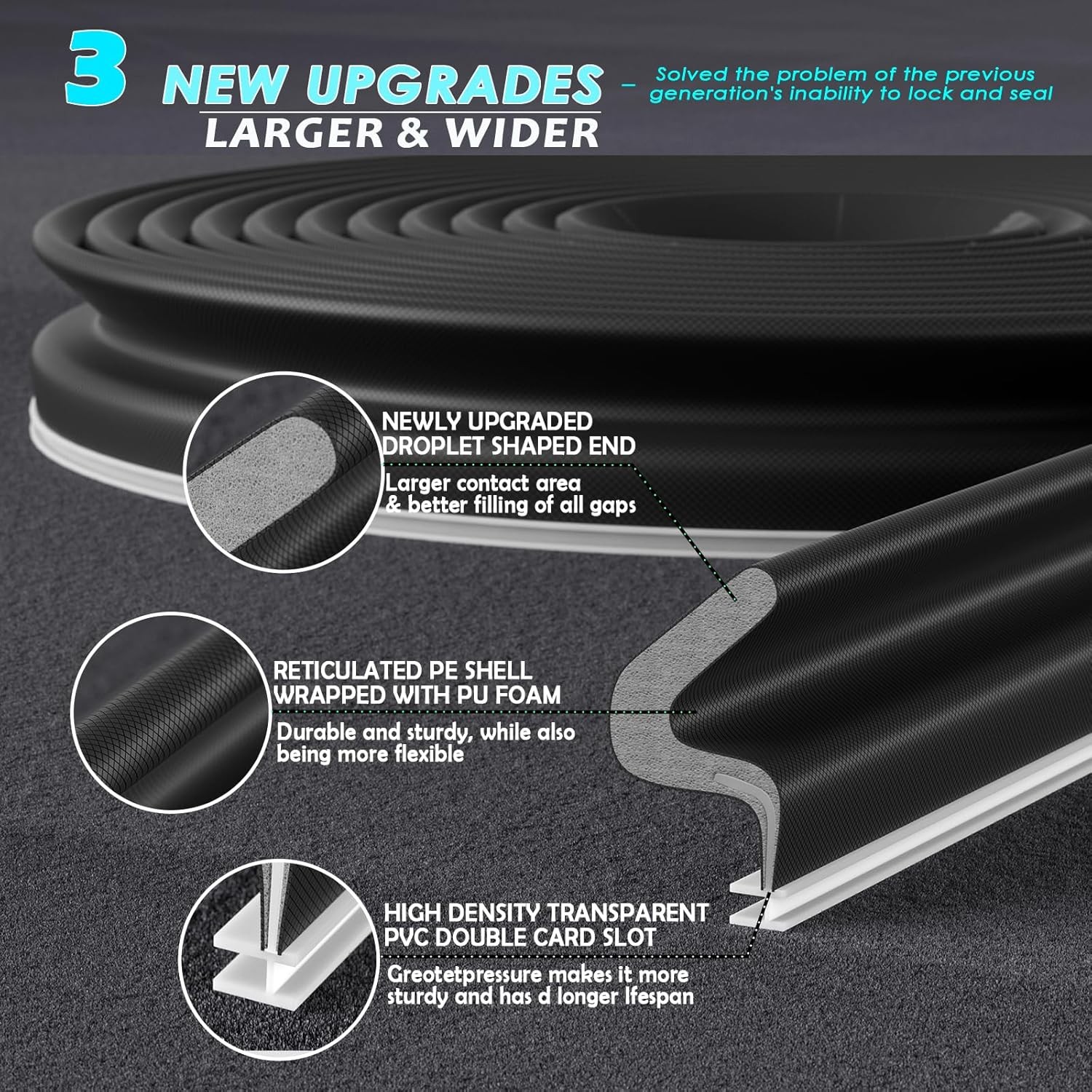 40Ft Kerf Weather Stripping Door Seal Strip for Door Frame Exterior Soundproof