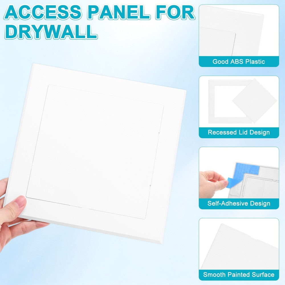 1-Pack Access Panel for Drywall, 6x6" Plastic Removable [White, Square]