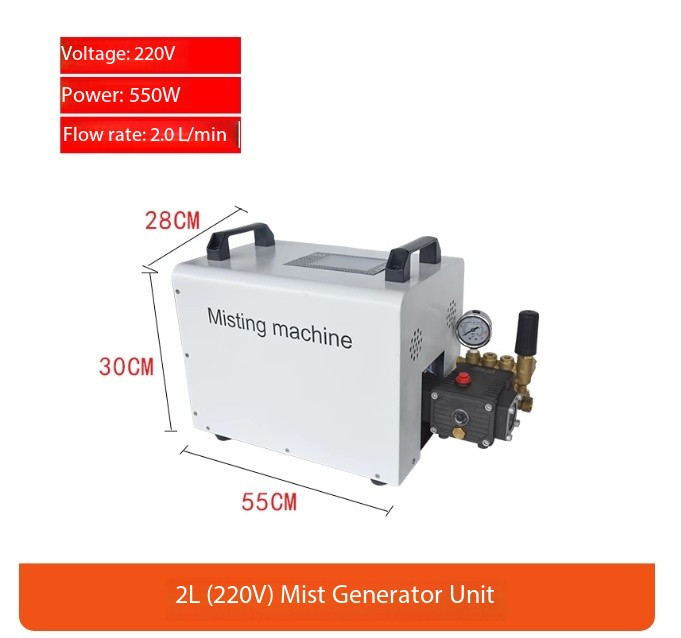 High-Pressure Fogging Unit with Cooling and Dust Removal Atomizing Nozzle Set