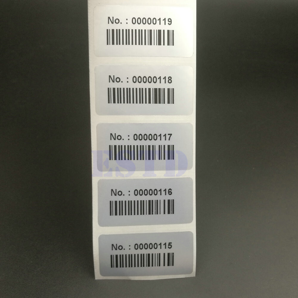 Consecutive Sequential Numbering Labels Serial Numbers With Barcode 40mm x 20mm