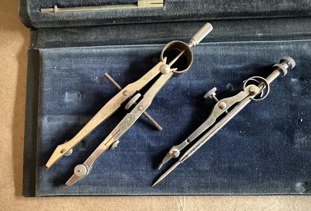 Vintage Draftsman Set Dietzgen Reliance & Bruning Germany Drafting Tools