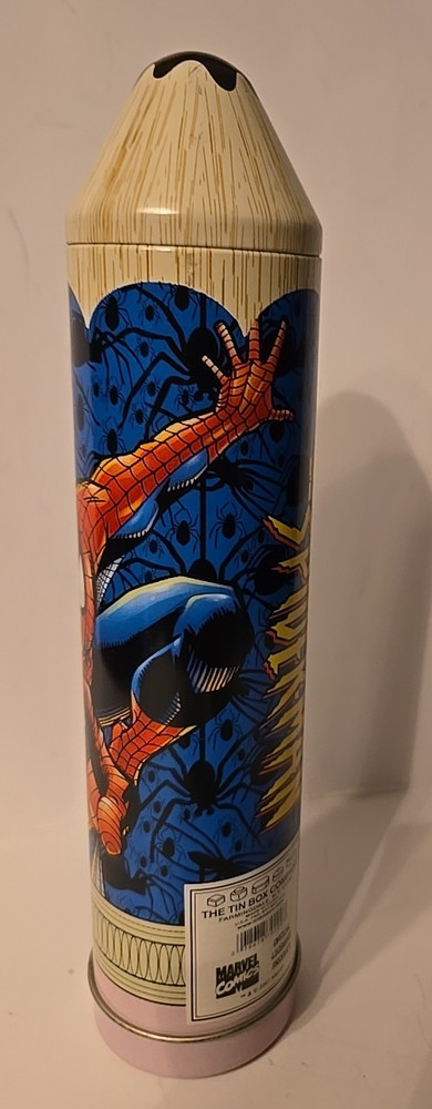 Spider-Man Metal Pencil Case with Sharpener, Ruler - 2001 Marvel Comics