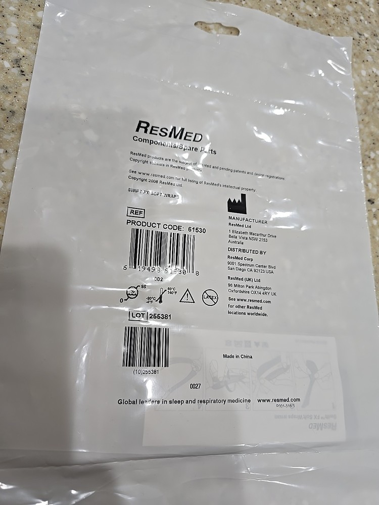 ResMed 61530 Soft Strap Wrap Gray