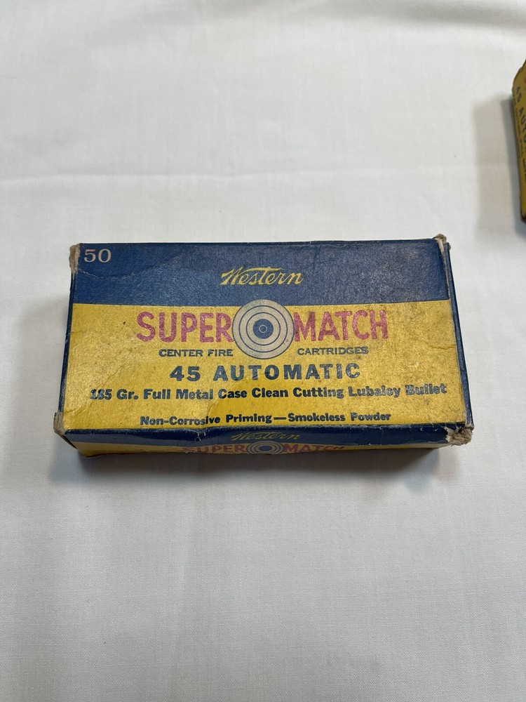 Vintage Western Super Match 45 Automatic Empty Ammo Boxes X 2