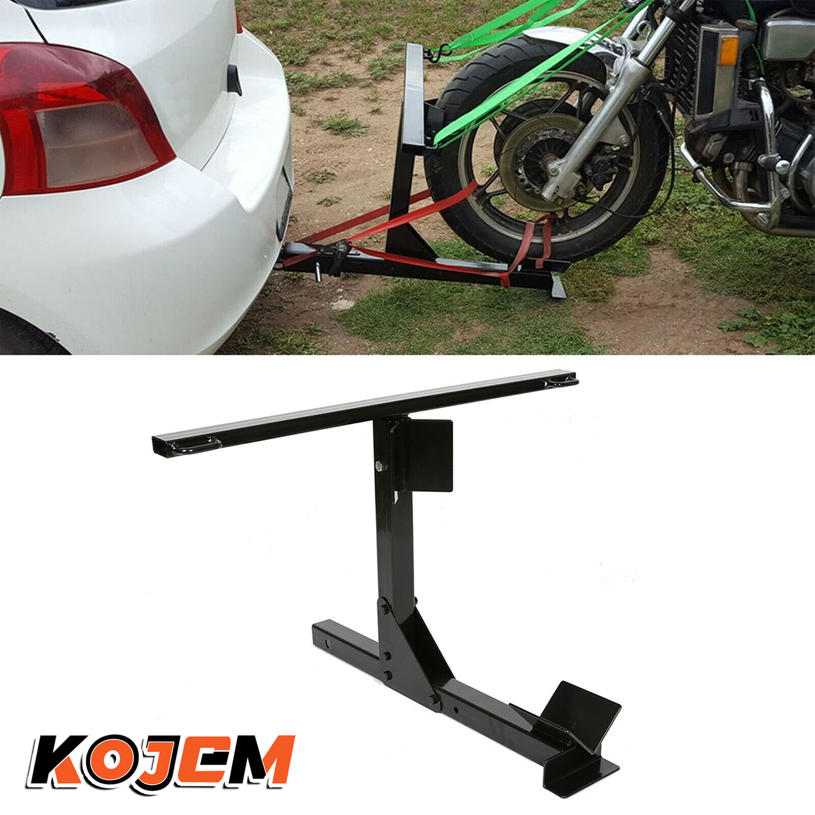 Motorcycle Trailer Carrier Tow Hitch Rack Dolly Hauler W/ Free Tie-down Bar