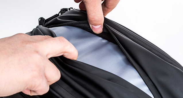 Bike Rear Bag Black Reflective Water Resistant 8L Storage Multipocketed w/Straps