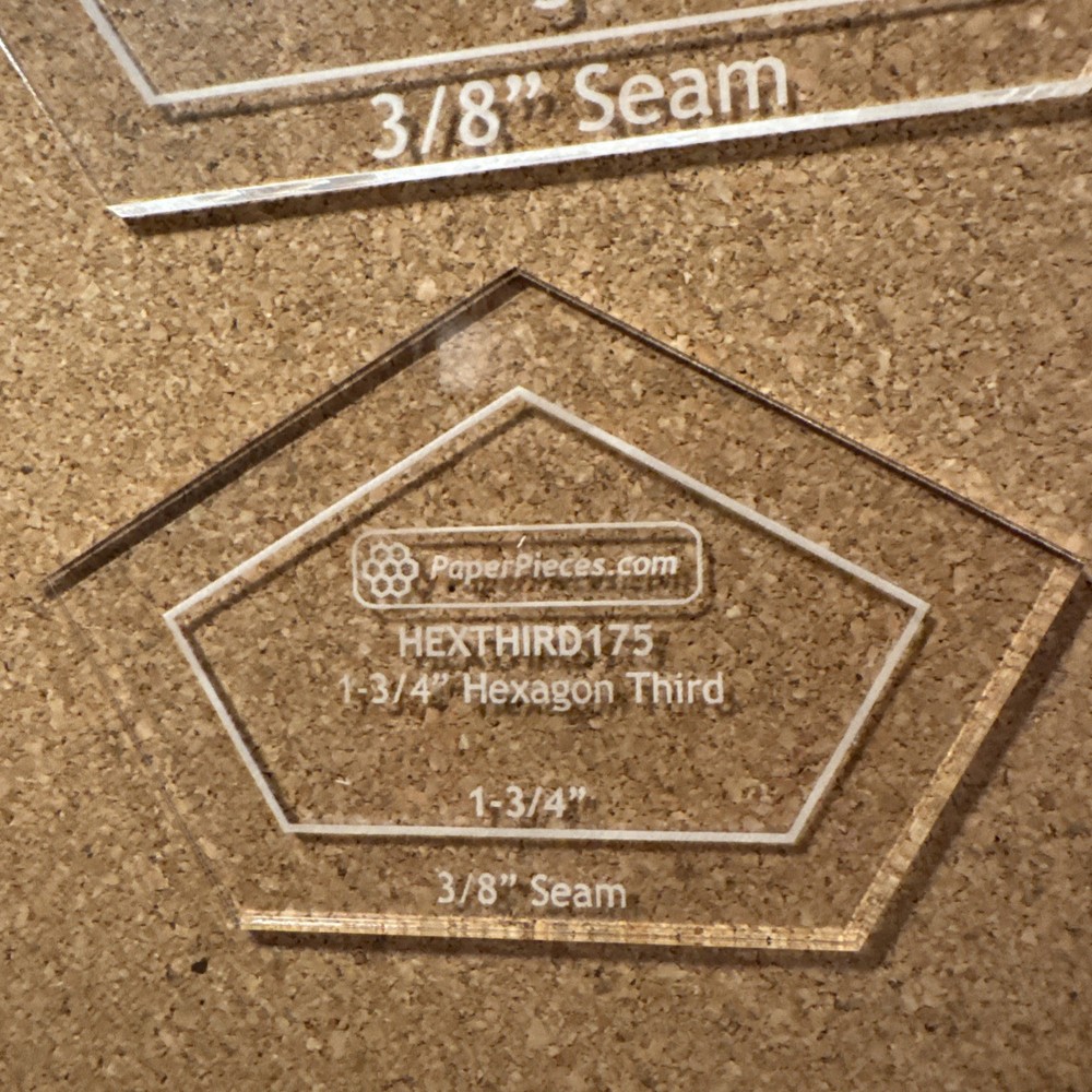 Acrylic Templates For Paper Piecing Hex Third 303 Inch Hex Third 175