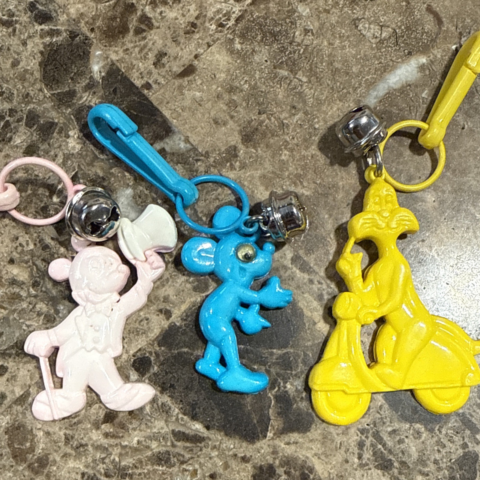 Vintage 1980's Plastic Clip On Bell Clip Charm Necklace Bracelet Charms Lot