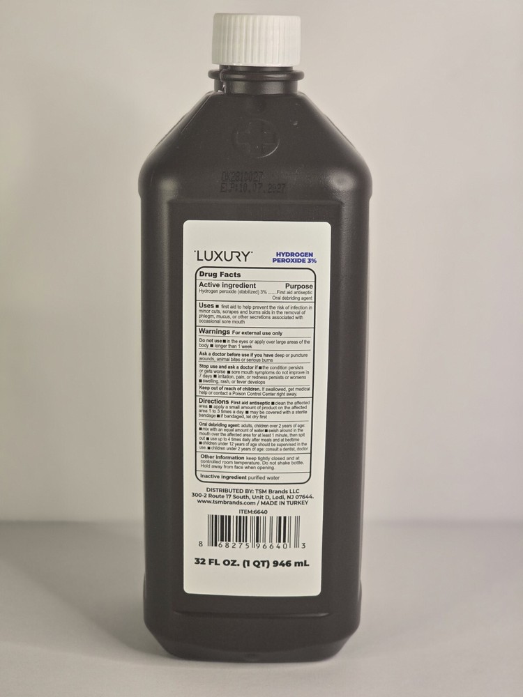 Luxury Hydrogen Peroxide 3% Solution Natural 32 FL oz
