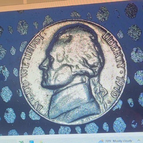 1970 D NICKEL With Lamination Error