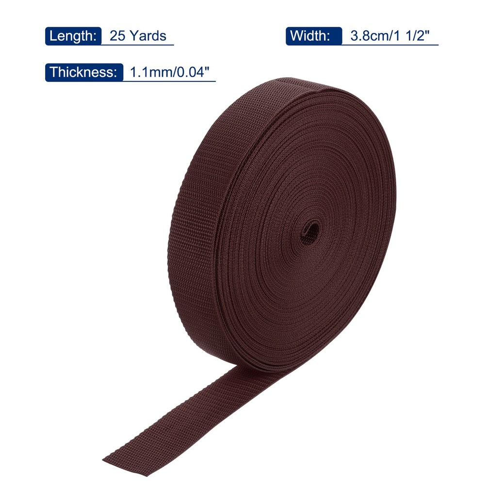 Lightweight Polypropylene Webbing Strap 3.8cm 25 Yard Brown