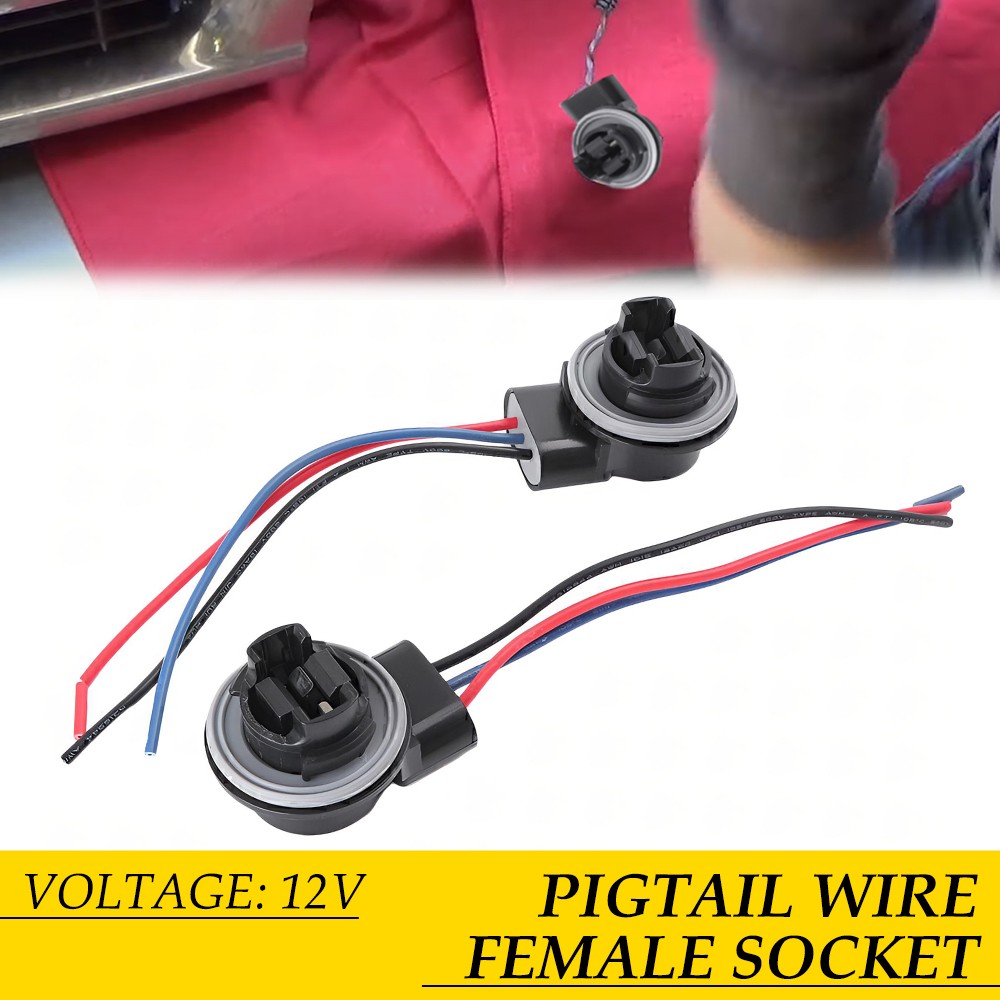 Front Turn Signal Light 3157 T25 Light Bulb Socket Harness Wire Plug Connector