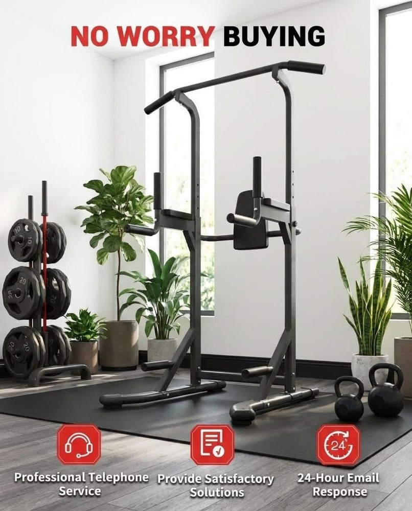 Height Adjustable Pull Up Station Freestanding 450LB Workout Pullup Dip Station