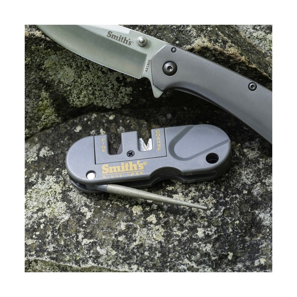 Smith's Pocket Pal Knife Sharpener Gray Multi Functional Ceramic Stones Portable