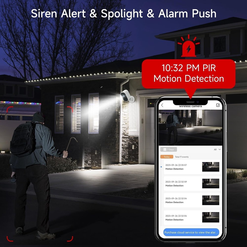 4PCS WiFi Camera Solar Outdoor Wireless Battery Powered Audio Security Camera