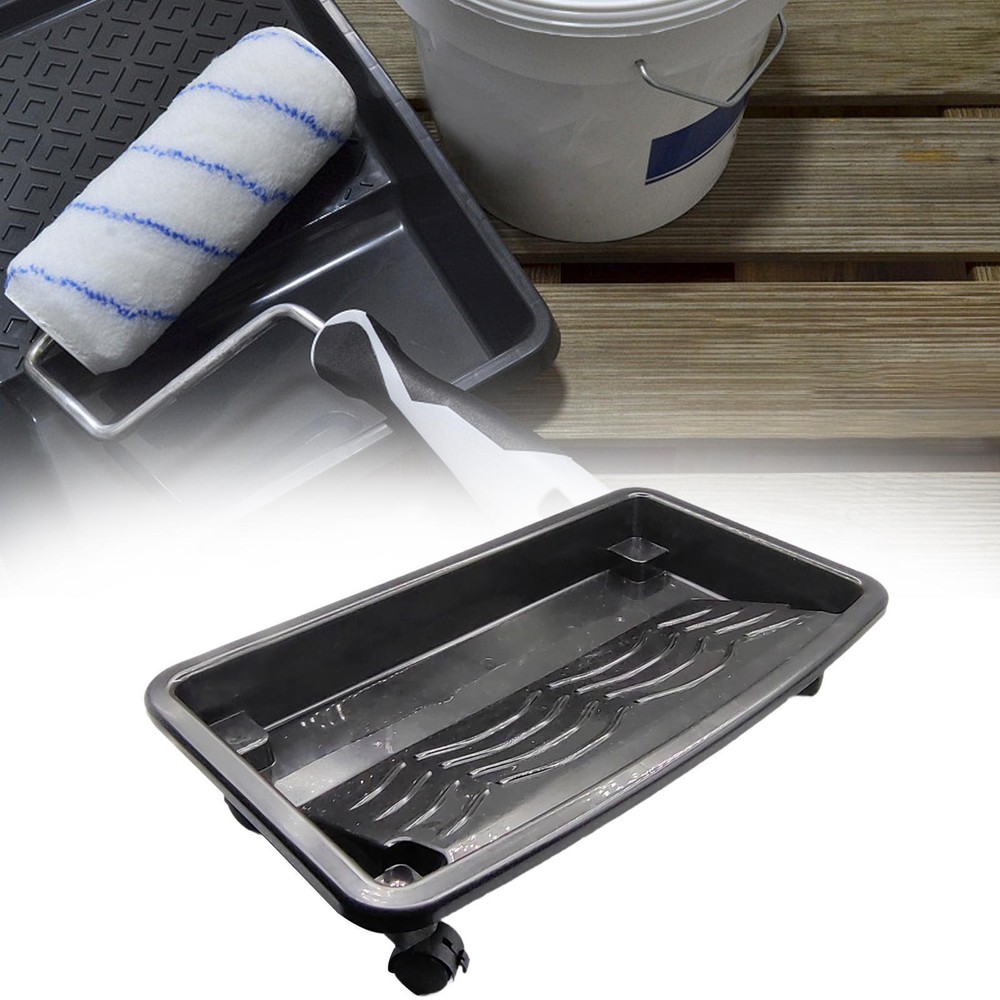 Paint Roller Tray with Wheels Multifunctional DIY Home Roller Brush Holder
