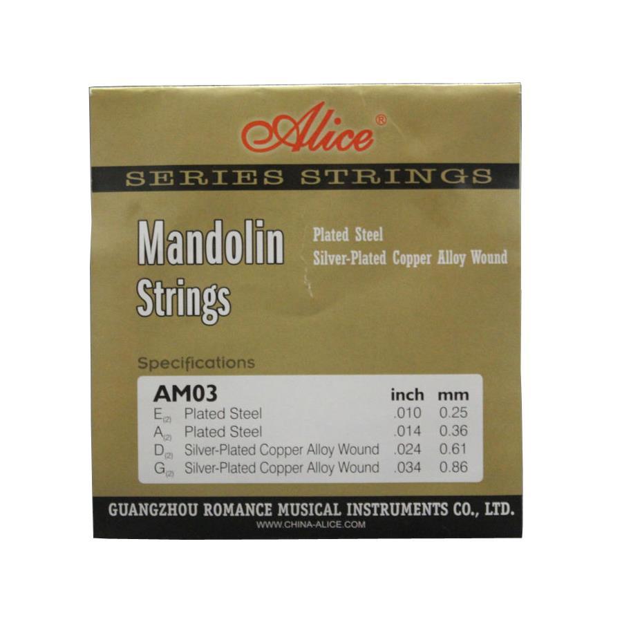 10Sets Alice Mandolin Strings Silver-Plated Copper Alloy Wound EADG AM03