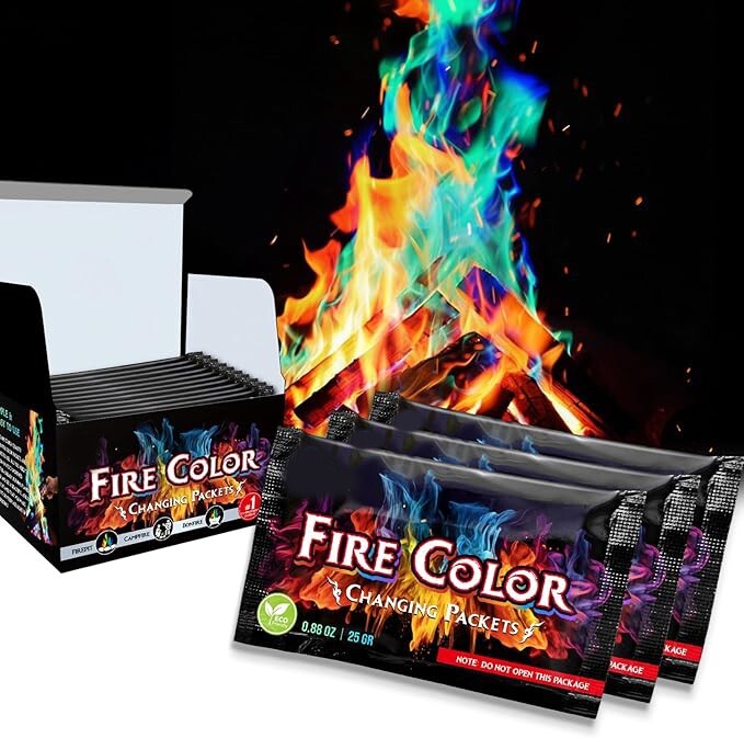 MEKER Fire Color Packets � 12-Pack, Fire Pit & Camping Accessories