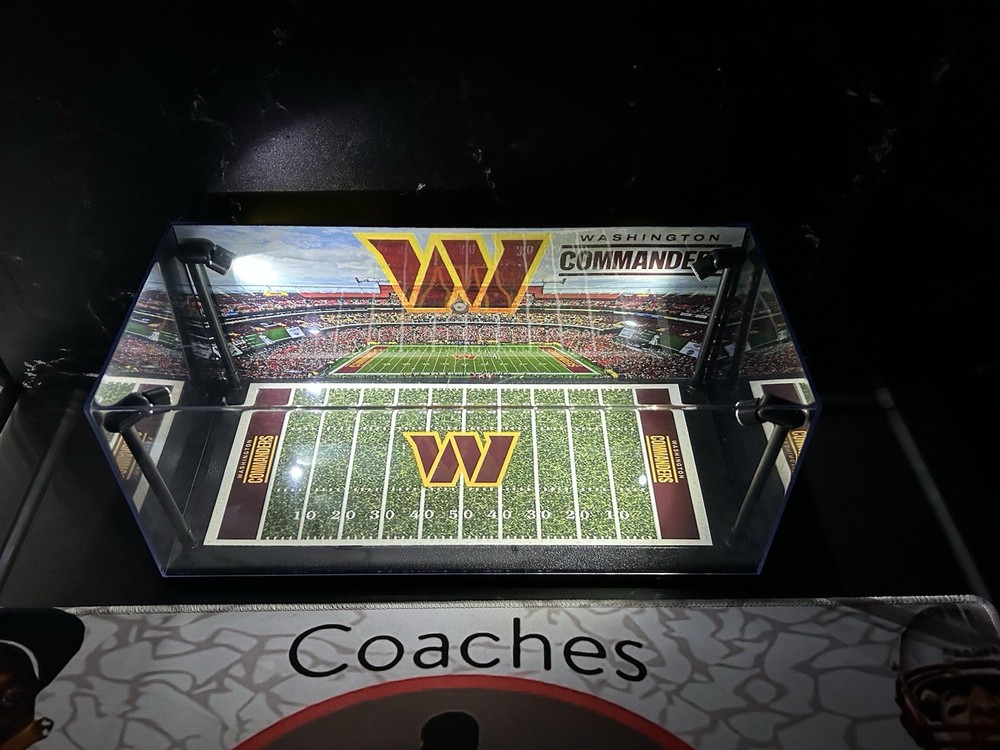 Washington Commanders Custom 2 Mini Helmet display case w/ LED lights