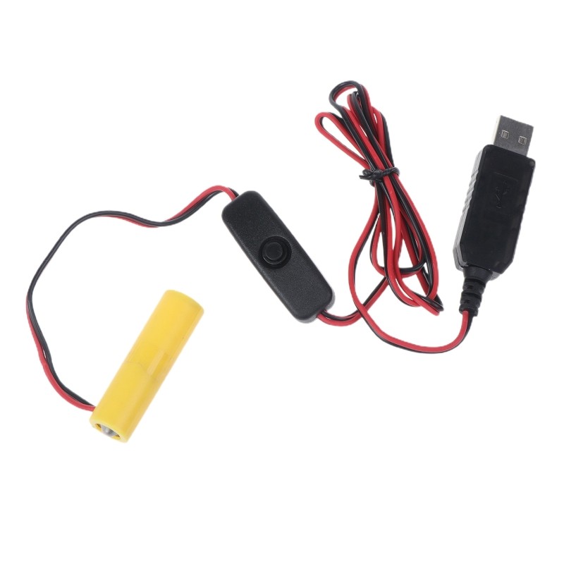 USB to 1.5V AA Battery Eliminator with Switch Replace 1 AA Battery for Clock
