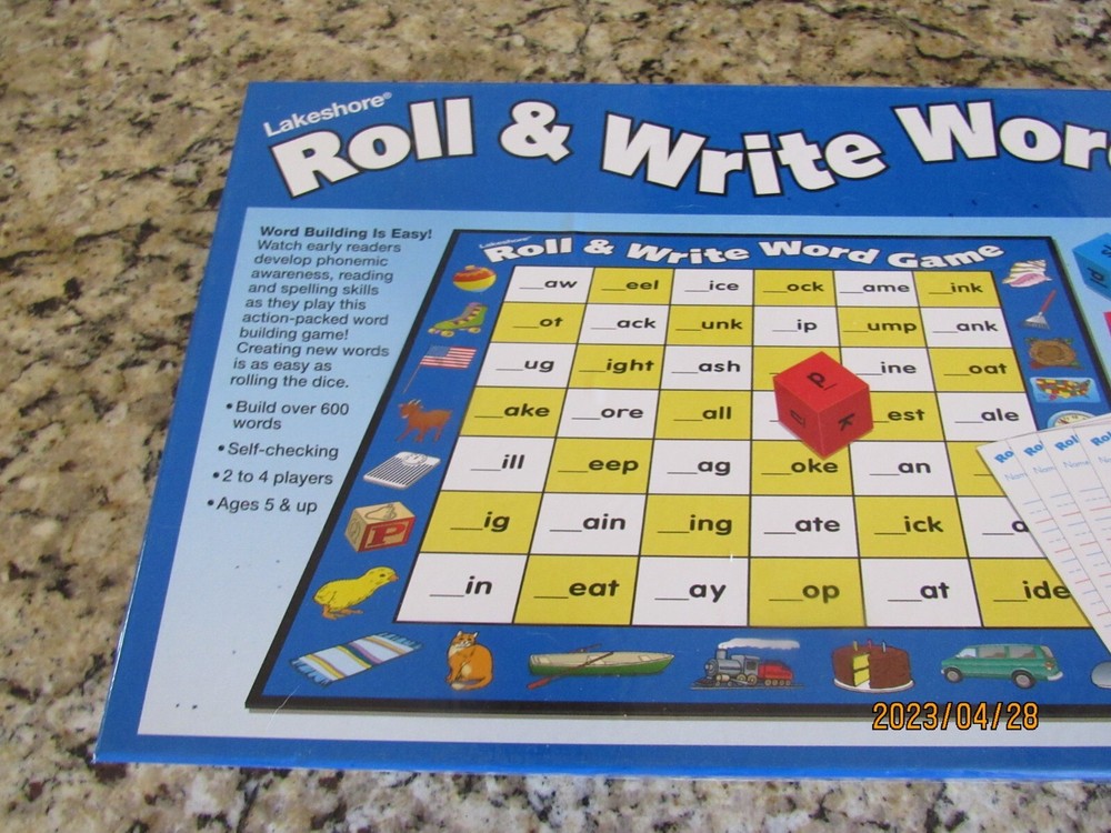 Lakeshore Learning- Roll & Write Word Game-Jumbo Dice-Word Building-2000