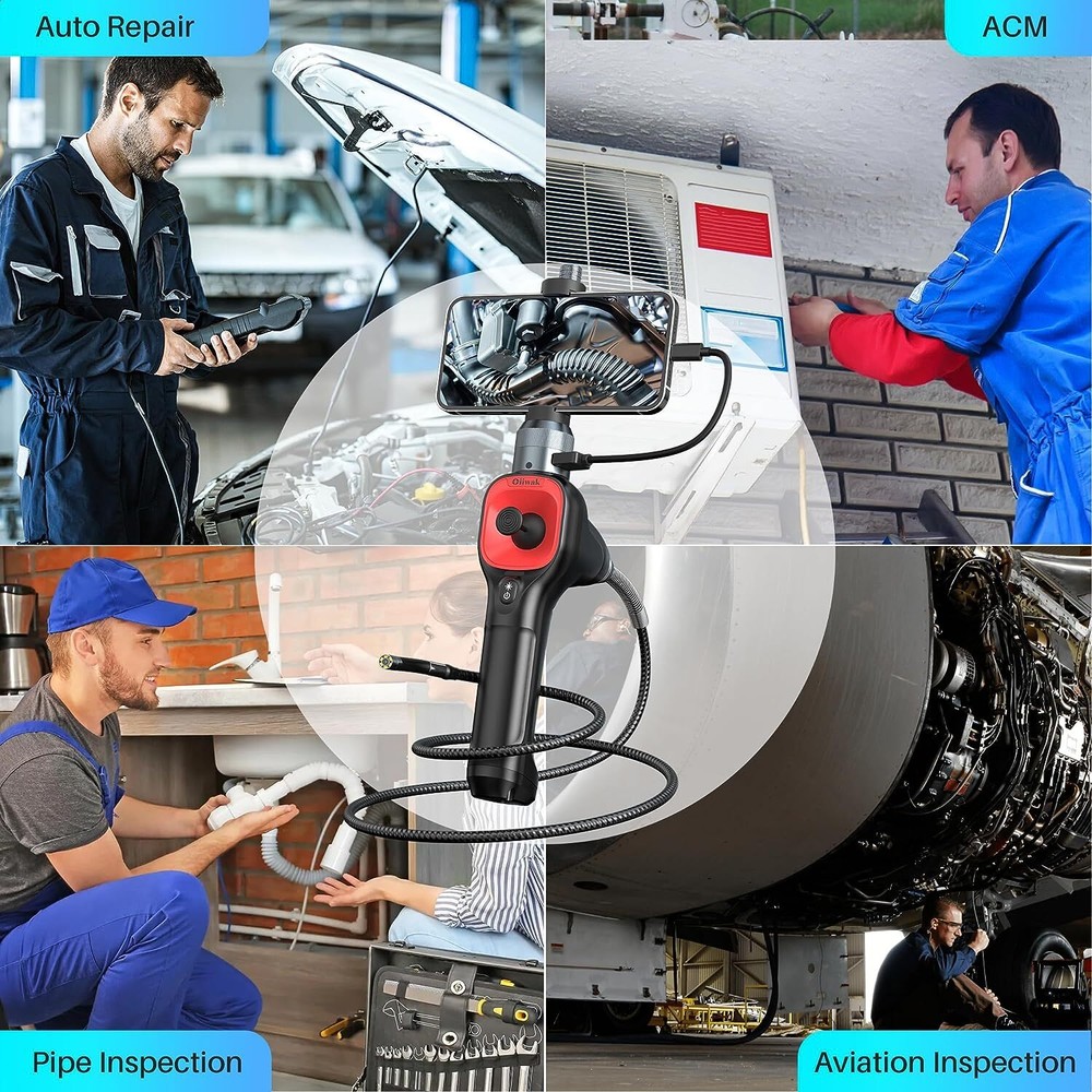 1080P 360° Rotation Borescope Endoscope Camera fit for iphone Android Type-C Kit