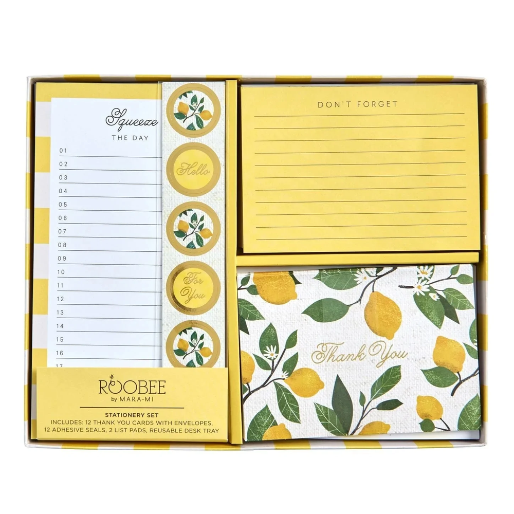 Lemon Desk Tray Stationery Set