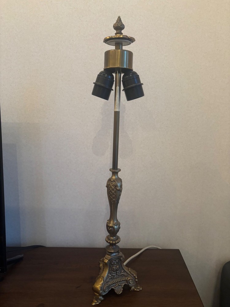 Vintage Brass Table Lamp Light 24” Tall