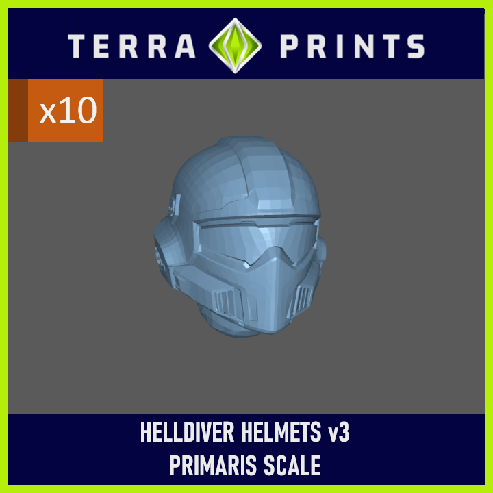HELLDIVER HELMET v3 (10x) compatable with warhammer 40k Primaris