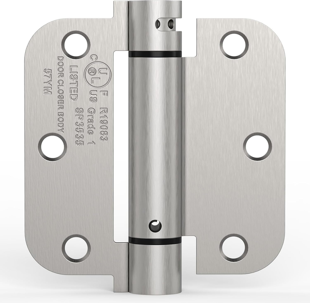 Self Closing Door Hinge, Auto Closing Spring Hinge with Adjustable Tension, 3.5