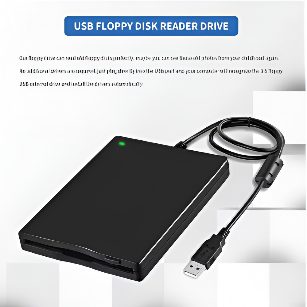 USB 2.0 External Floppy Disk Drive 3.5" 1.44MB For Laptop Windows PC Mac