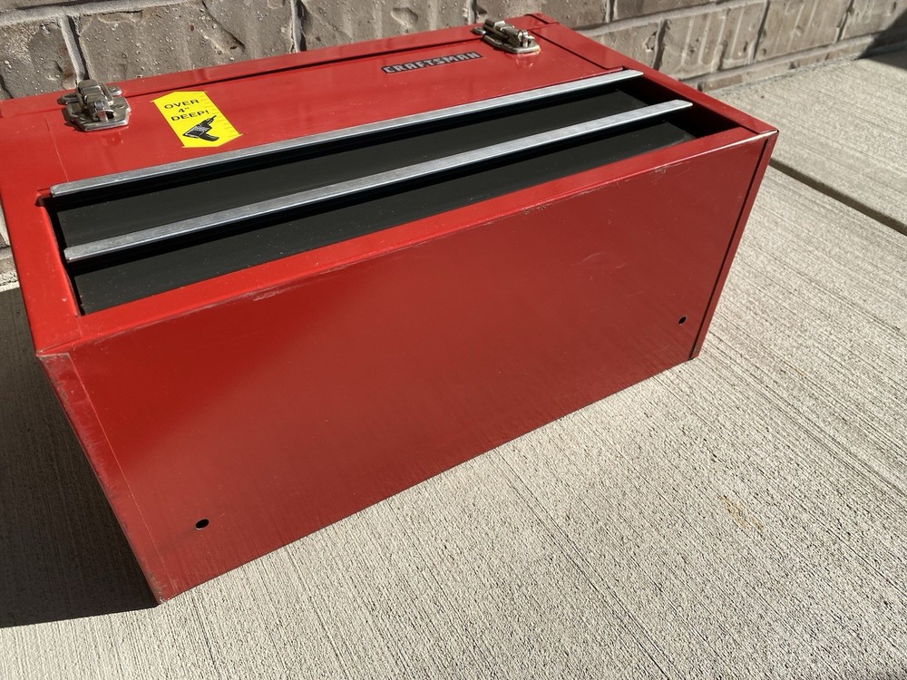 Vintage NICE Craftsman 2 Two Drawer Deep Top Tool Box Red Toolbox