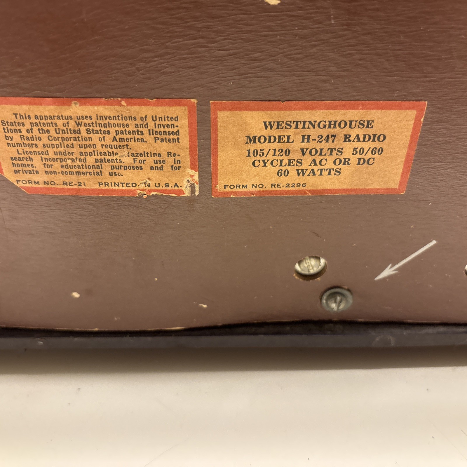 Westinghouse Classic Tube Type Radio M# H-247 Radio Parts/Repair.Read Details