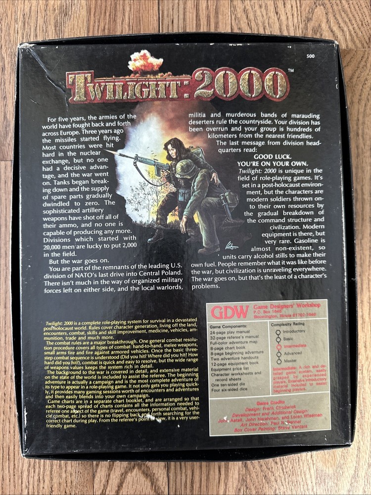 Twilight 2000 Roleplaying Game Box Set GDW 1984 Complete except missing dice