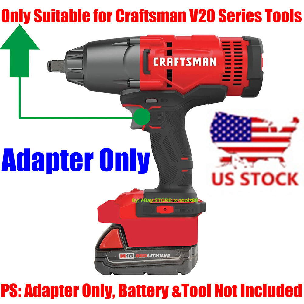 1x Adapter for Milwaukee M18 RED Li-Ion Batteries To Craftsman NEW 20v V20 Tools