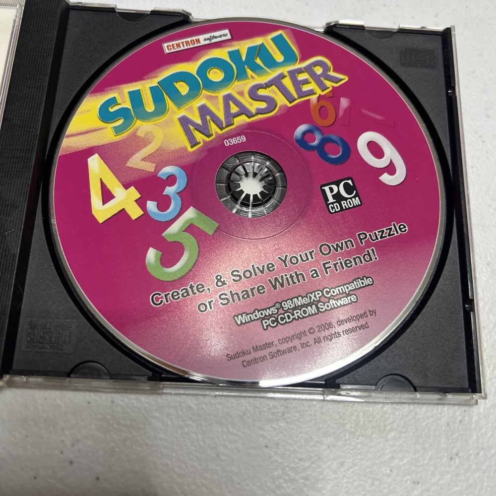 Sudoku Master PC CD ROM 600 Unique Puzzles