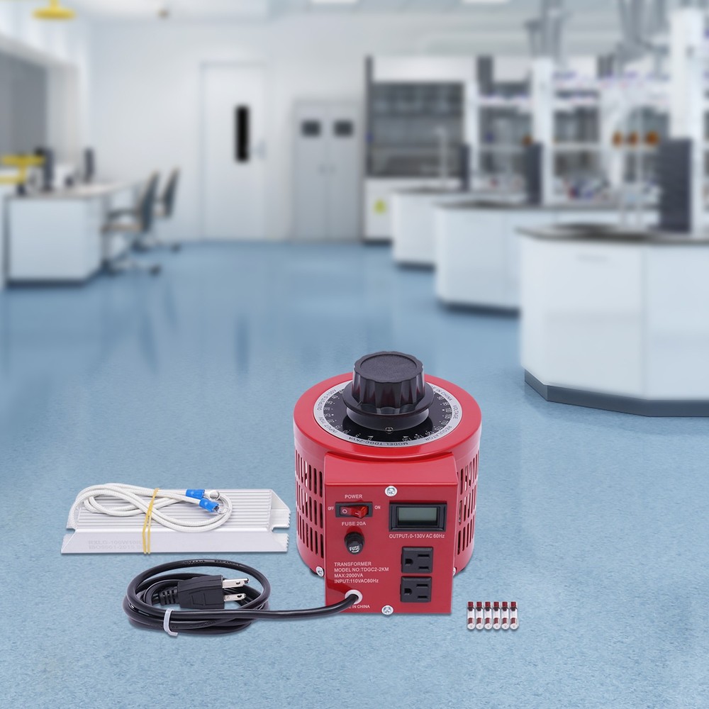AC 0-130V Variac Transformer Metered Variable Red Voltage Regulator 2000VA 20Amp