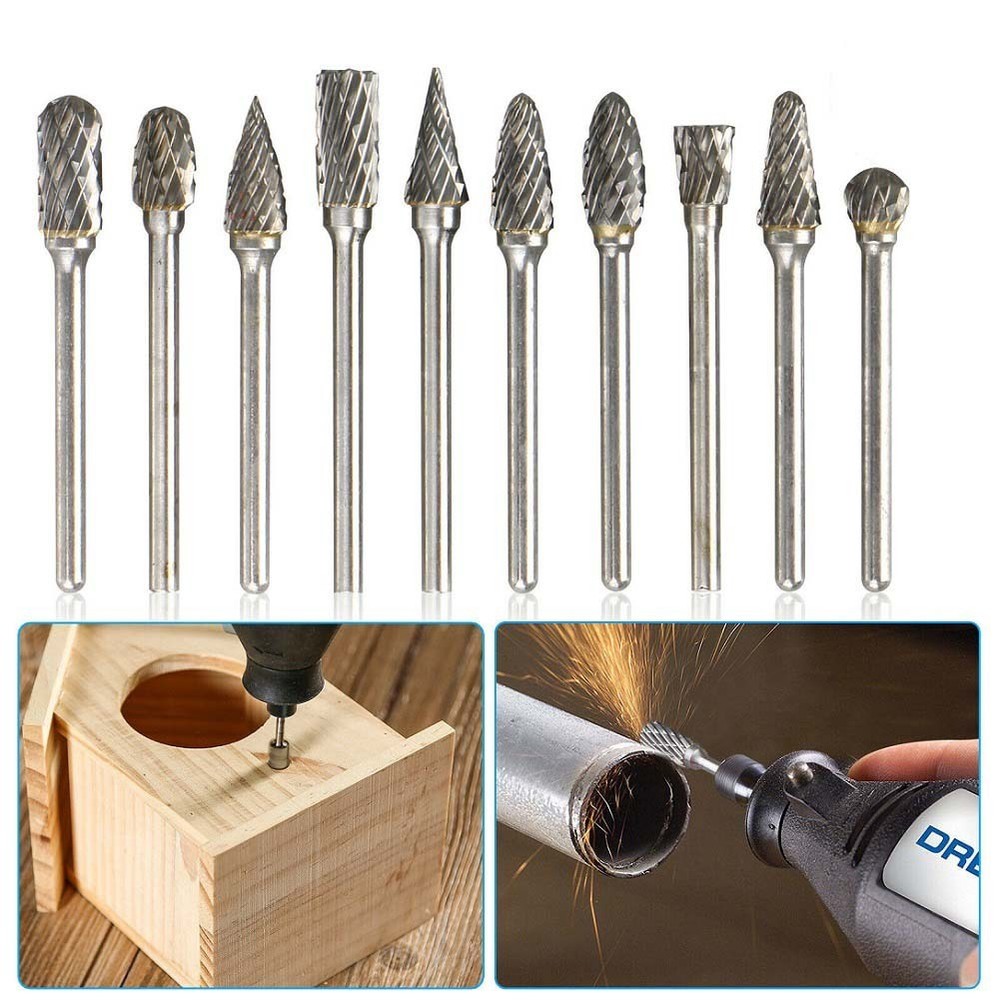 Burrs Carving Bit Deburring Die Grinder Double Cut For metalwork Practical