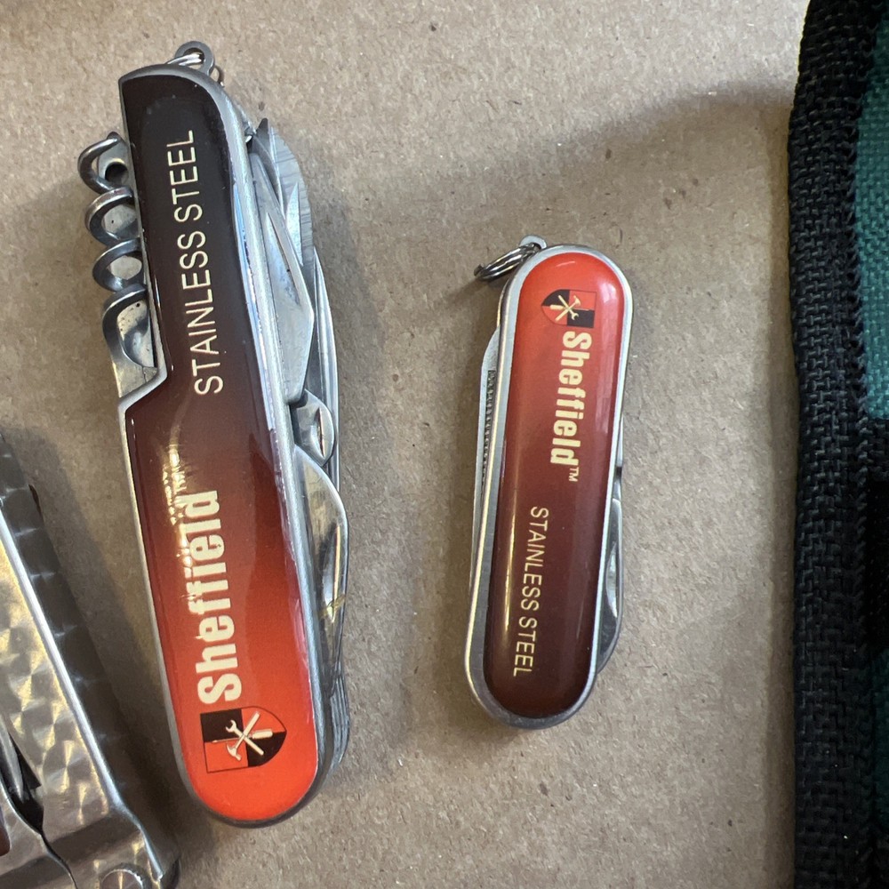 Sheffield Multi Tool pocket knife Flash Light Carrying Pouch Belt Loop