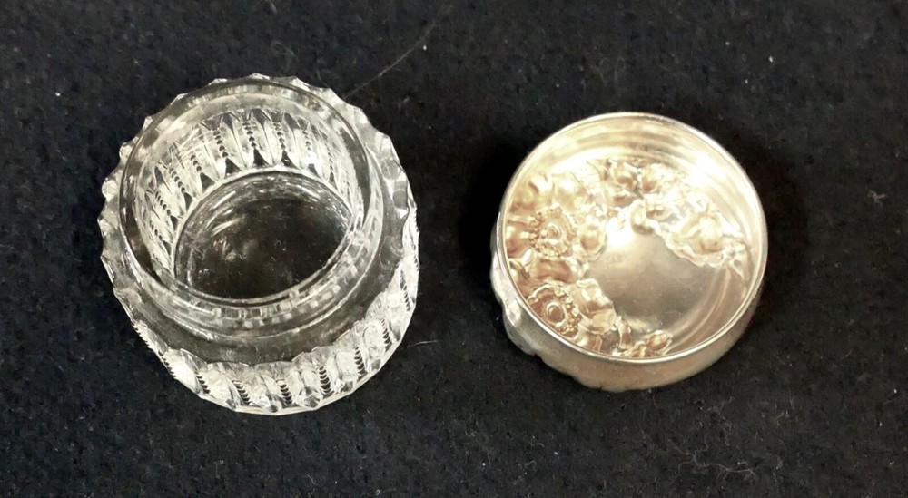 Miniature Sterling & Crystal Vanity Jar