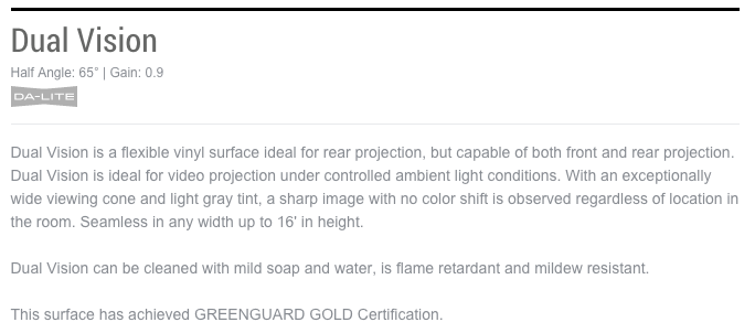 DA-LITE 90843 - FAST-FOLD DELUXE 10.5'x14' REPLACEMENT SURFACE - DUAL VISION