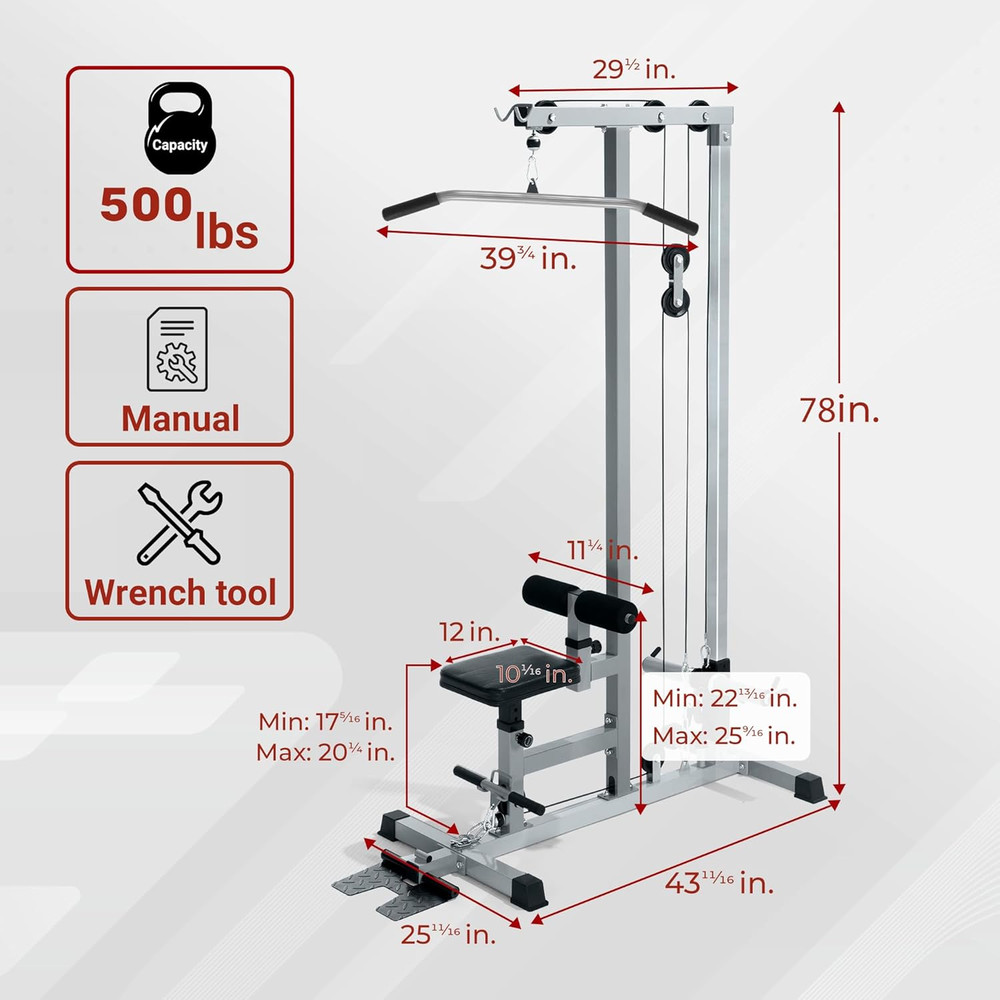 Yes4All LAT Pull down Machines, LAT Row Cable Machine, LAT Tower with Additional
