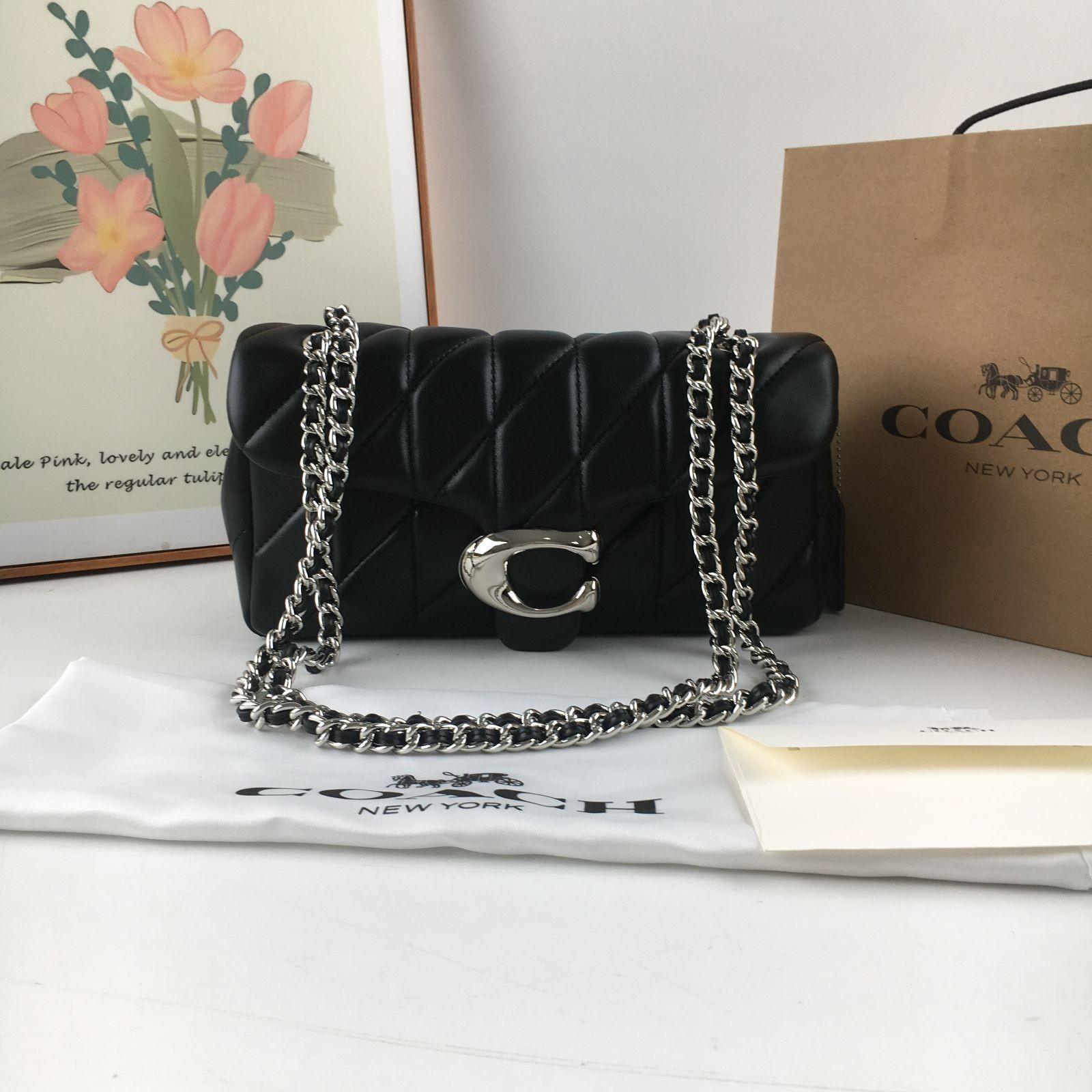 COACH Tabby Shoulder Bag 26 Quilted CP150 Black Nappa Leather Outlet New