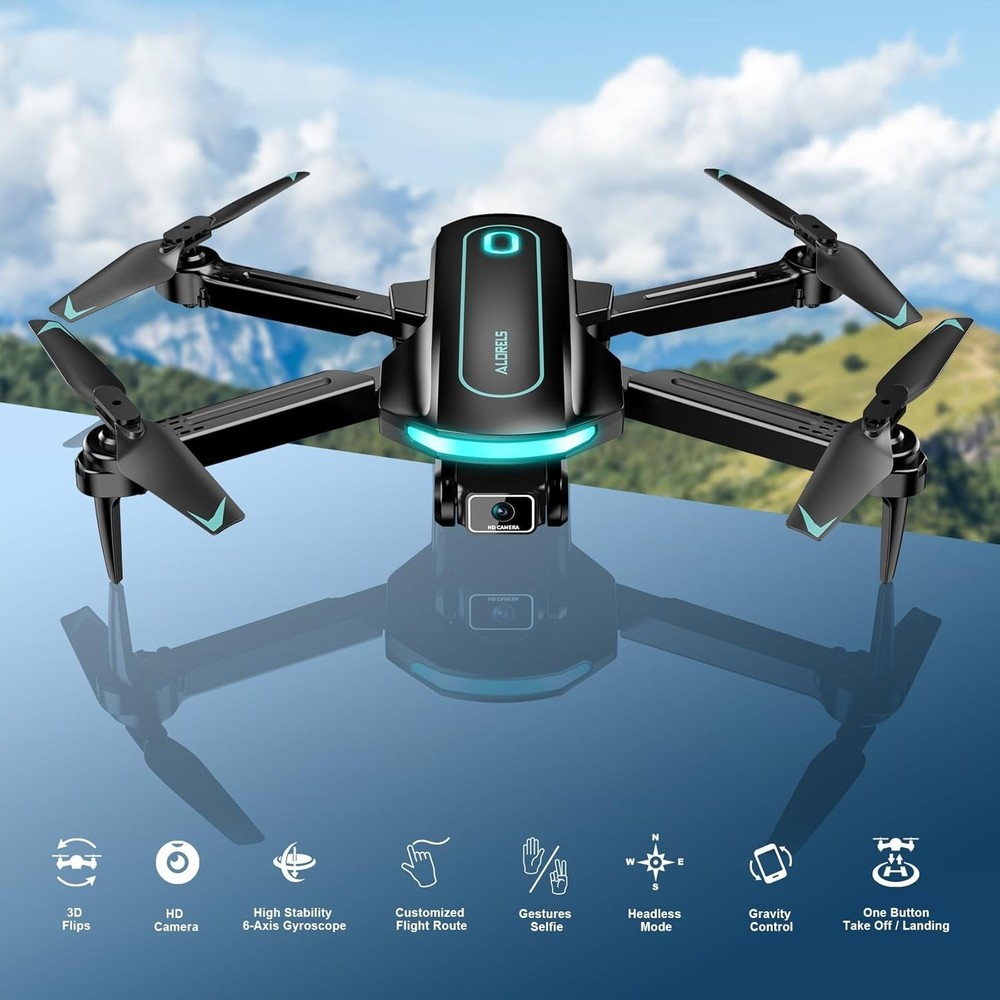 Foldable Drone with 1080P Camera, 2 Batteries, App & Remote Control