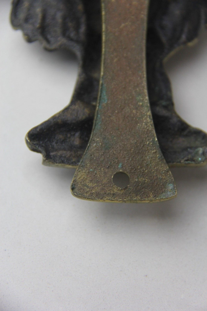 Antique Cast Brass Spread Winged Eagle Door Knocker - Perched Bird