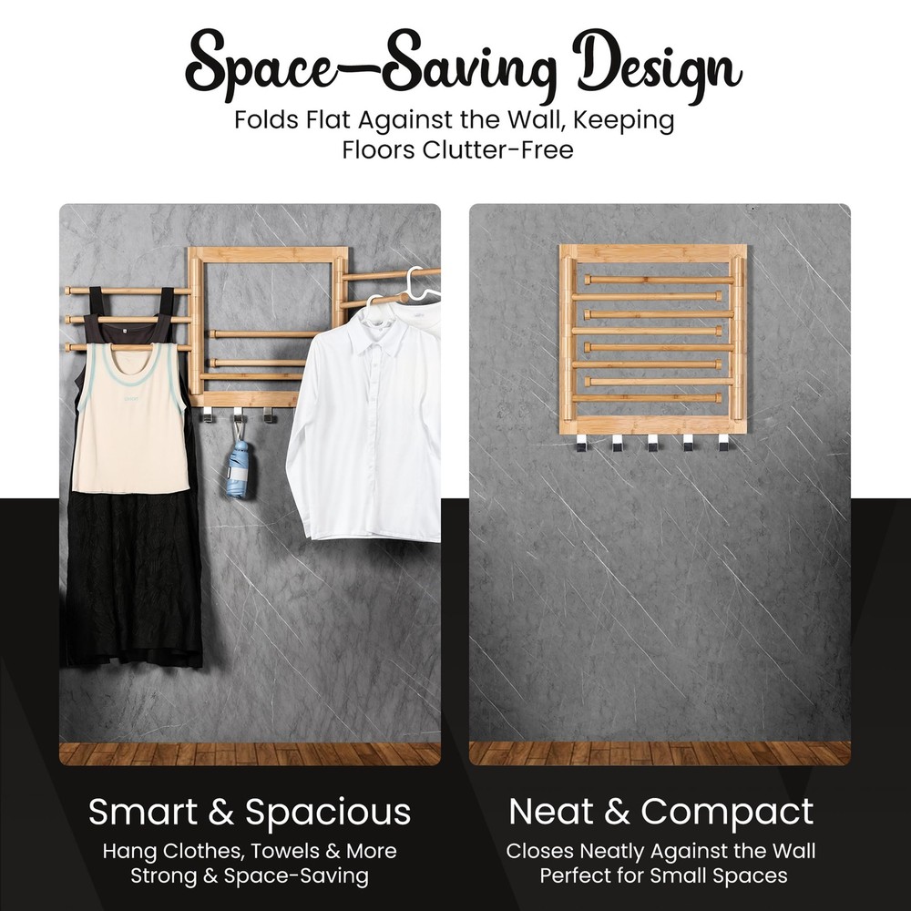Wall Mounted Drying Rack - Clothes Drying Rack Wall Mounted for Laundry - 20